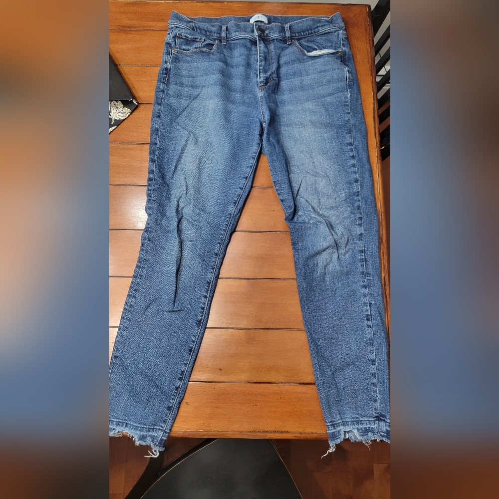 Loft Distressed Hem Skinny Jean